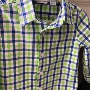 Boys Janie and Jack button up plaid dress shirt